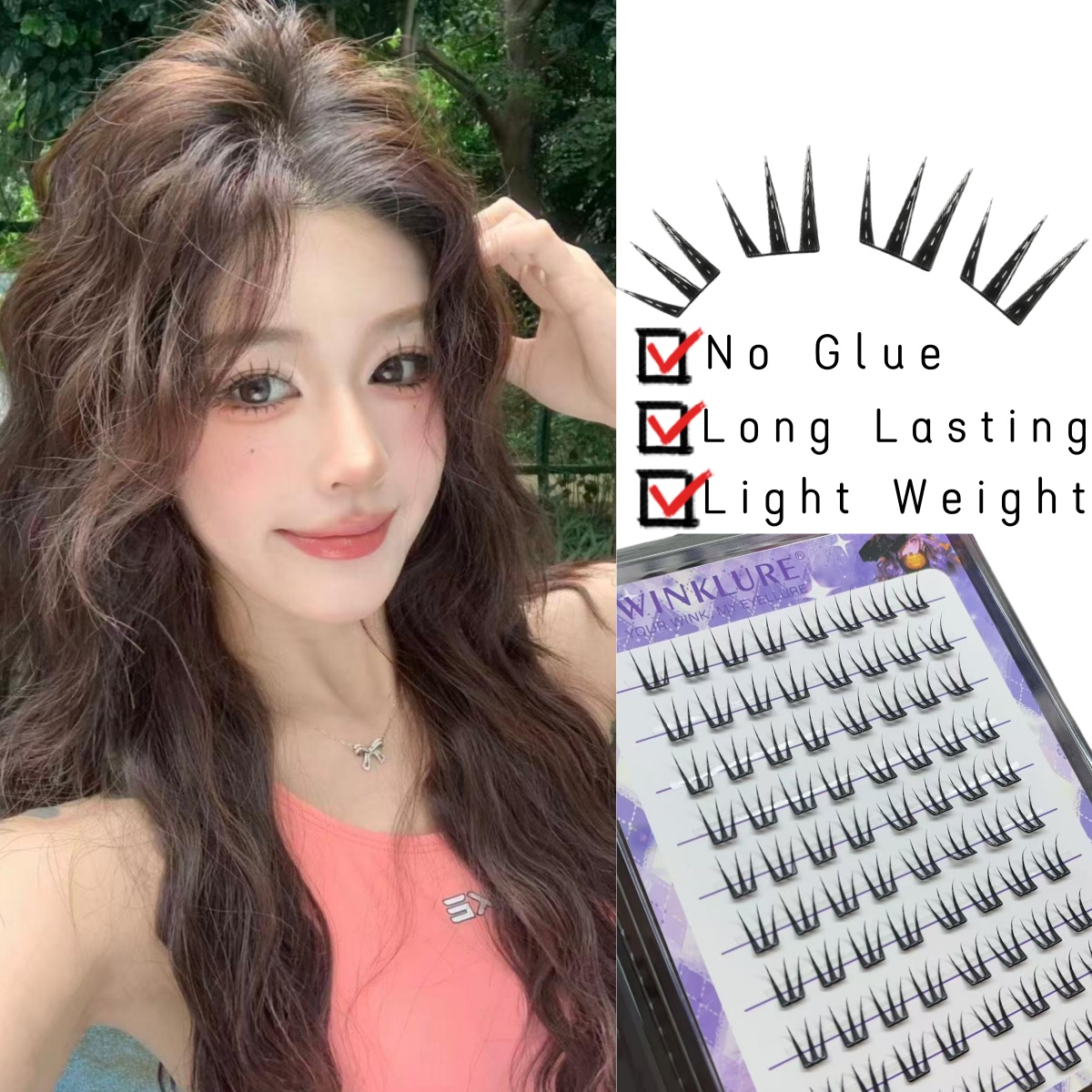 Eyelash Extension No 10 - رموش صناعية من WINKLURE بدون غراء،