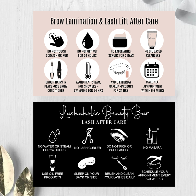 Eyelash Extension Aftercare - ملحقات الرموش المخصصة، بطاقات الولاء، بطاقات