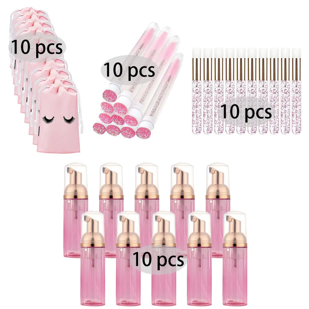 Eyelash Extension Foam Cleanser - 20/40 قطعة دعوى 60 مللي زجاجة